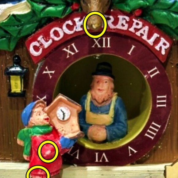 Clock Repair and Bakery Christmas Village Moments in Time 4" LED Lights *WORKS - Picture 13 of 13